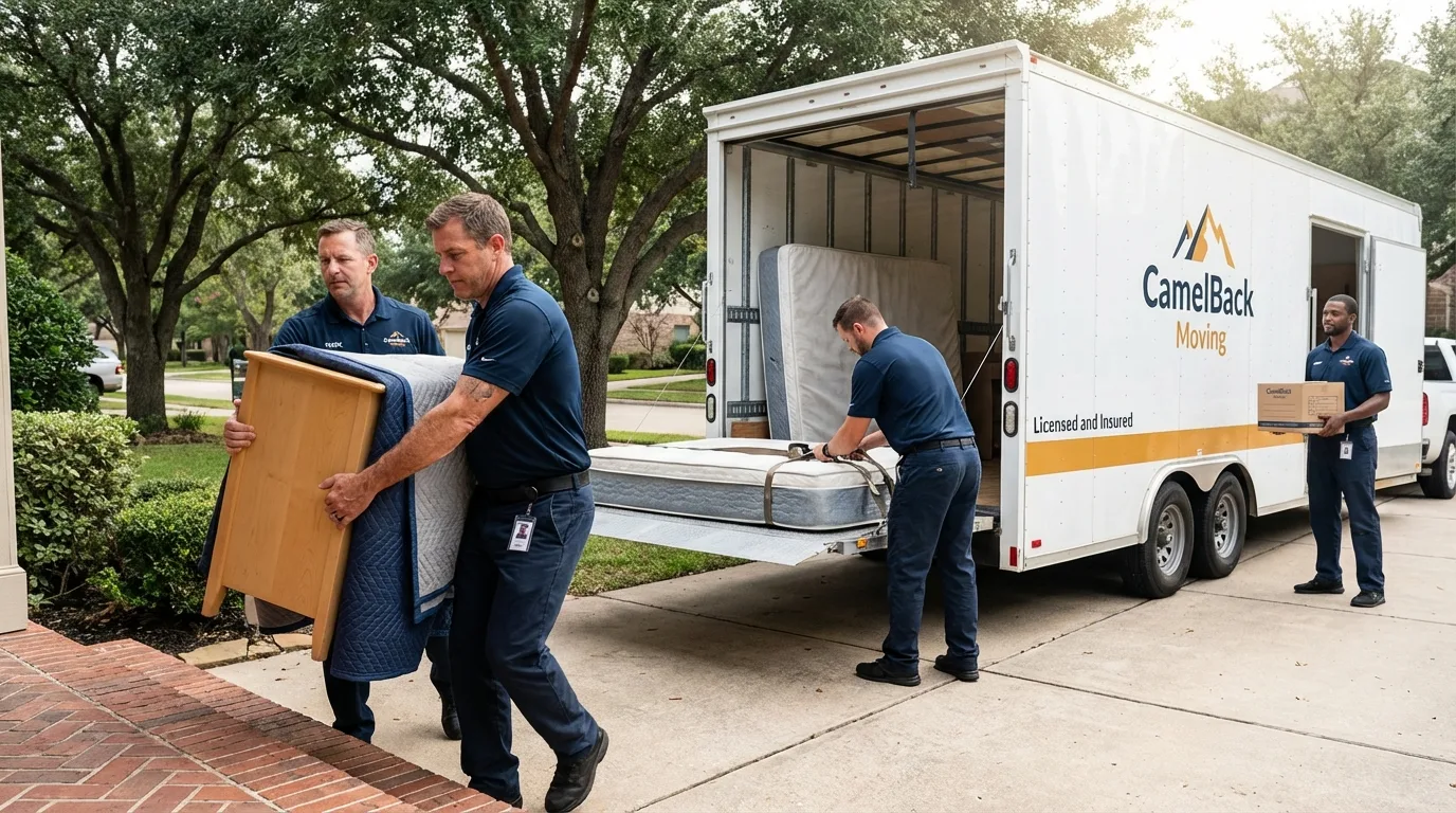 Crew loading residential truck for cross-state move from Norton, VA