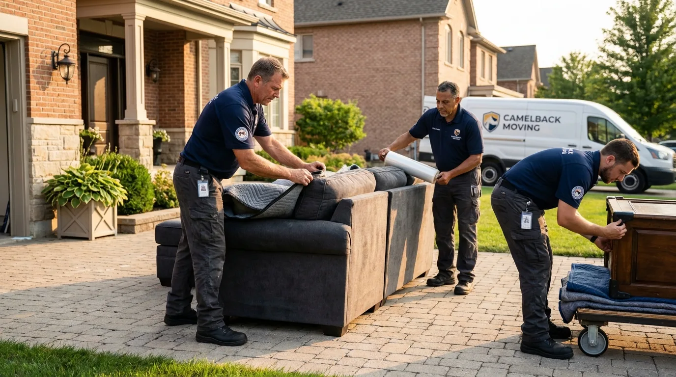 Large estate moving crew wrapping furniture in Norton, VA